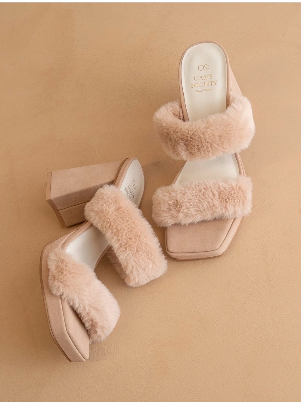 Oasis Society Simone Heels | Women’s Size 7 | Blush | Chunky Platform